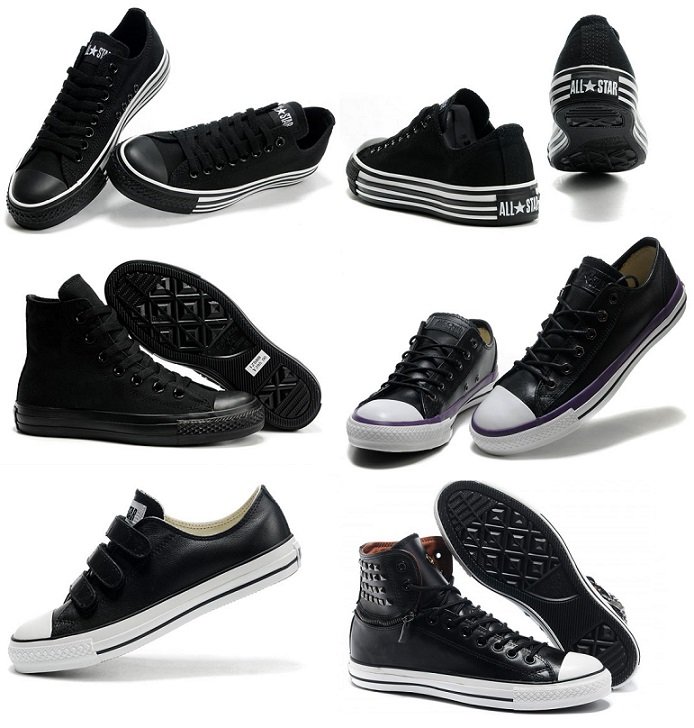Different Design For Converse All Star All Black Edition Sneakers